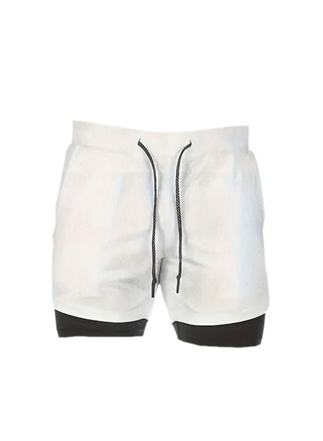 ناكسوس شورتات رياضية للرجال، شورتات رياضية للجري للرجال، شورتات رياضية برباط للرجال، شورتات رياضية فضفاضة بطبقتين وأربعة جيوب - Image 1